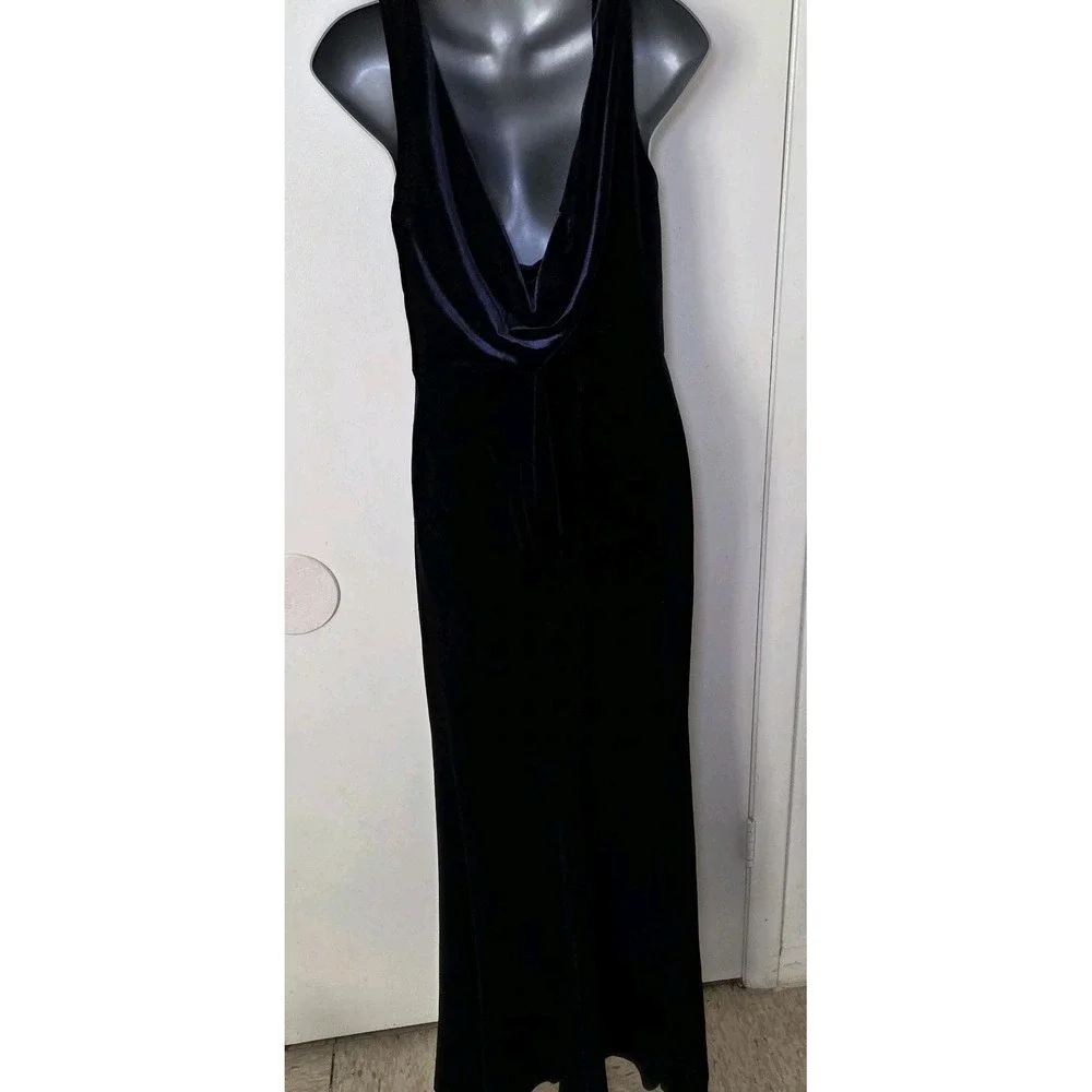 Revelry Dakota Velvet Dress Blue‎ Maxi Formal Bridesmaid Size 2